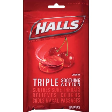 Cadbury Cough Reliever for Sore Throat - Cough - Nasal Congestion - Cherry - 30 Piece, Red CA464769